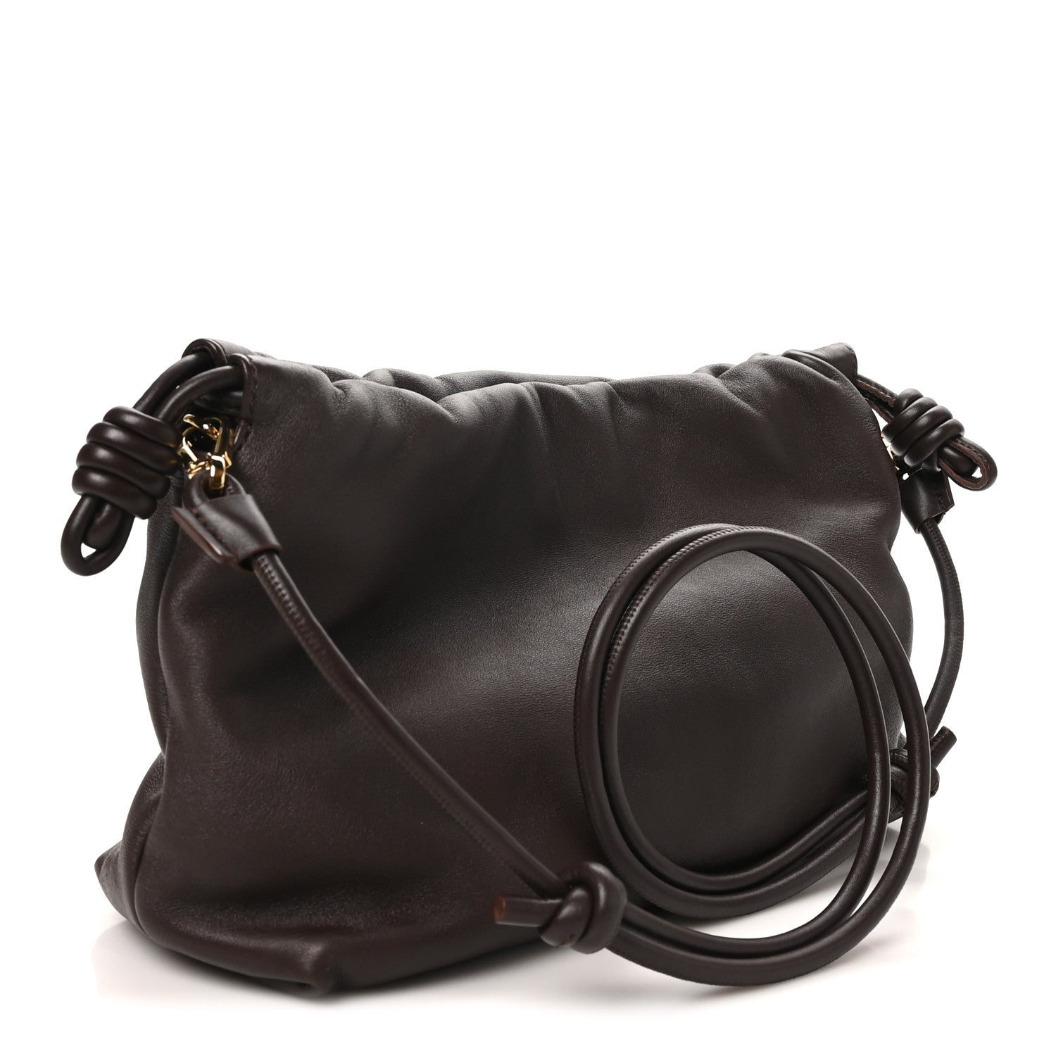 Loewe Mellow Nappa Medium Donut Chain Flamenco Knot Clutch Dark Burgundy 3 of 9