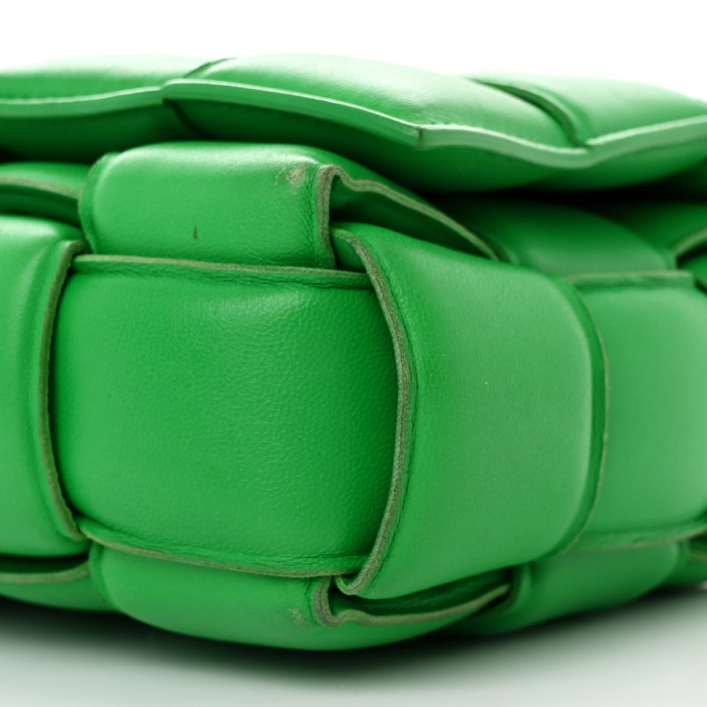 Nappa Maxi Intreccio Padded Cassette Crossbody Bag Parakeet