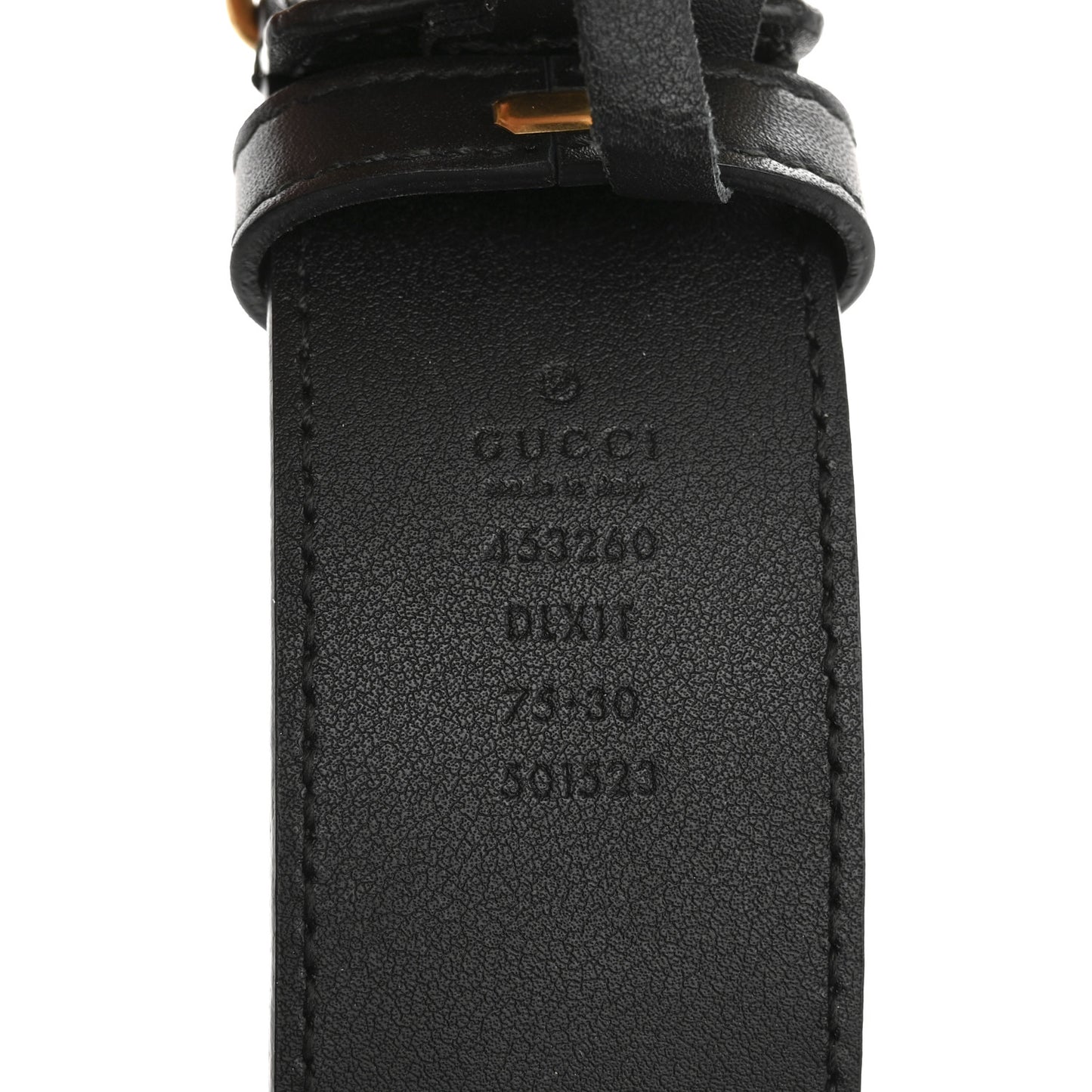 Moon Calfskin Pearl Double G 40mm Belt 75 30 Black Cream