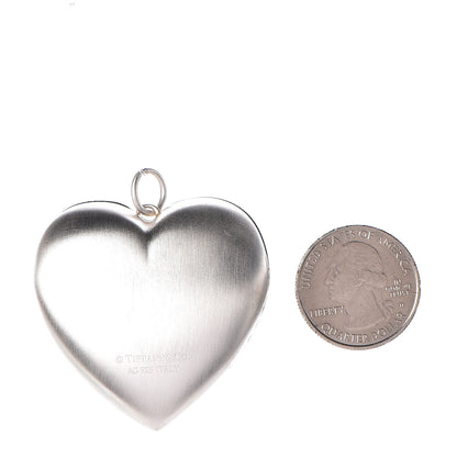 Tiffany Sterling Silver Large Ziegfeld Daisy Heart Locket Pendant 2 of 5