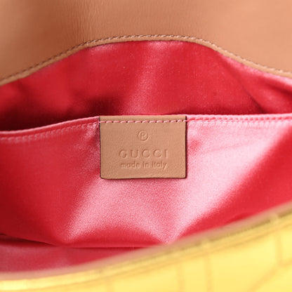 Gucci Metallic Calfskin Matelasse Studded Mini Pearly GG Marmont Shoulder Bag Gold 6 of 10