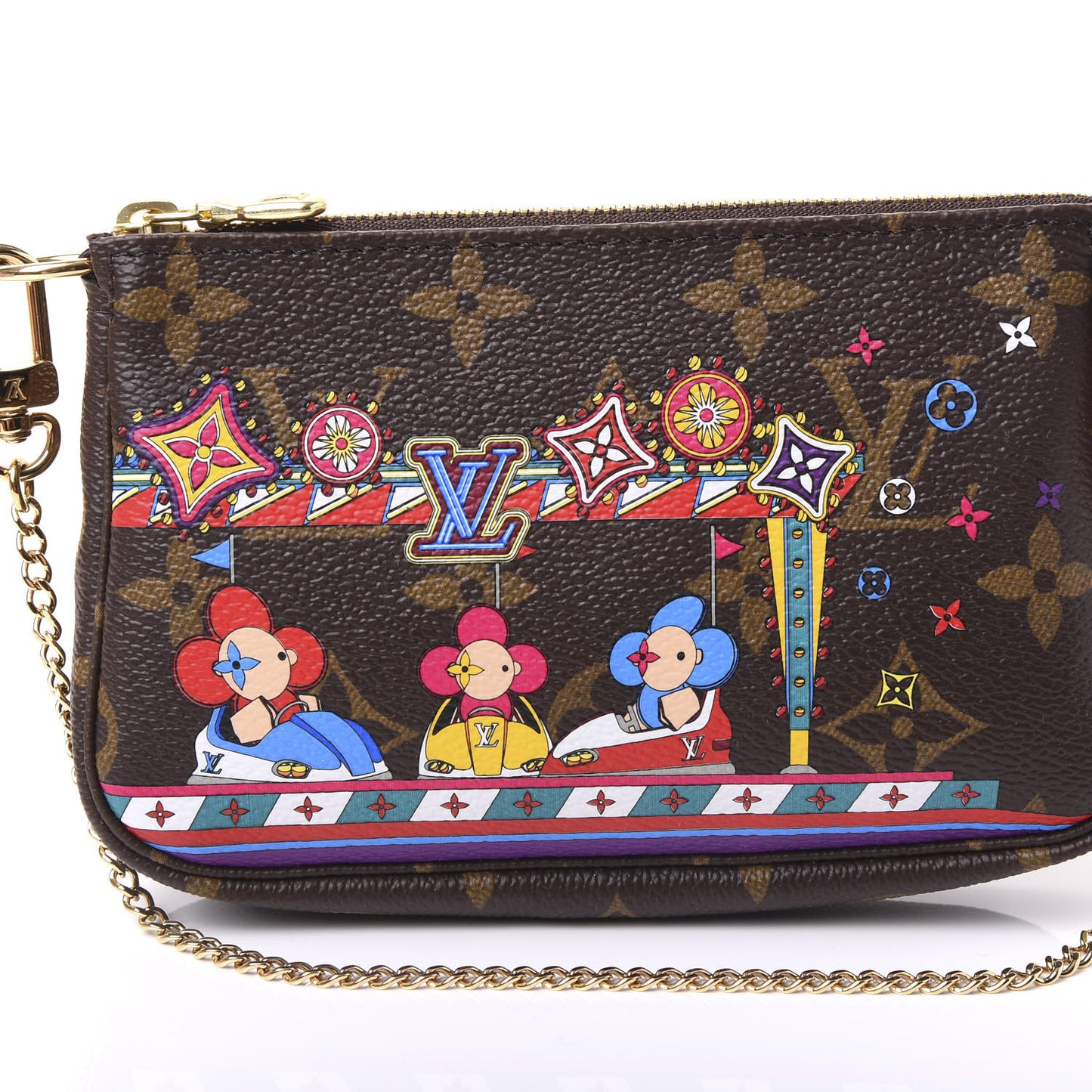 Monogram 2020 Christmas Animation Bumper Cars Mini Pochette Accessories Coquelicot