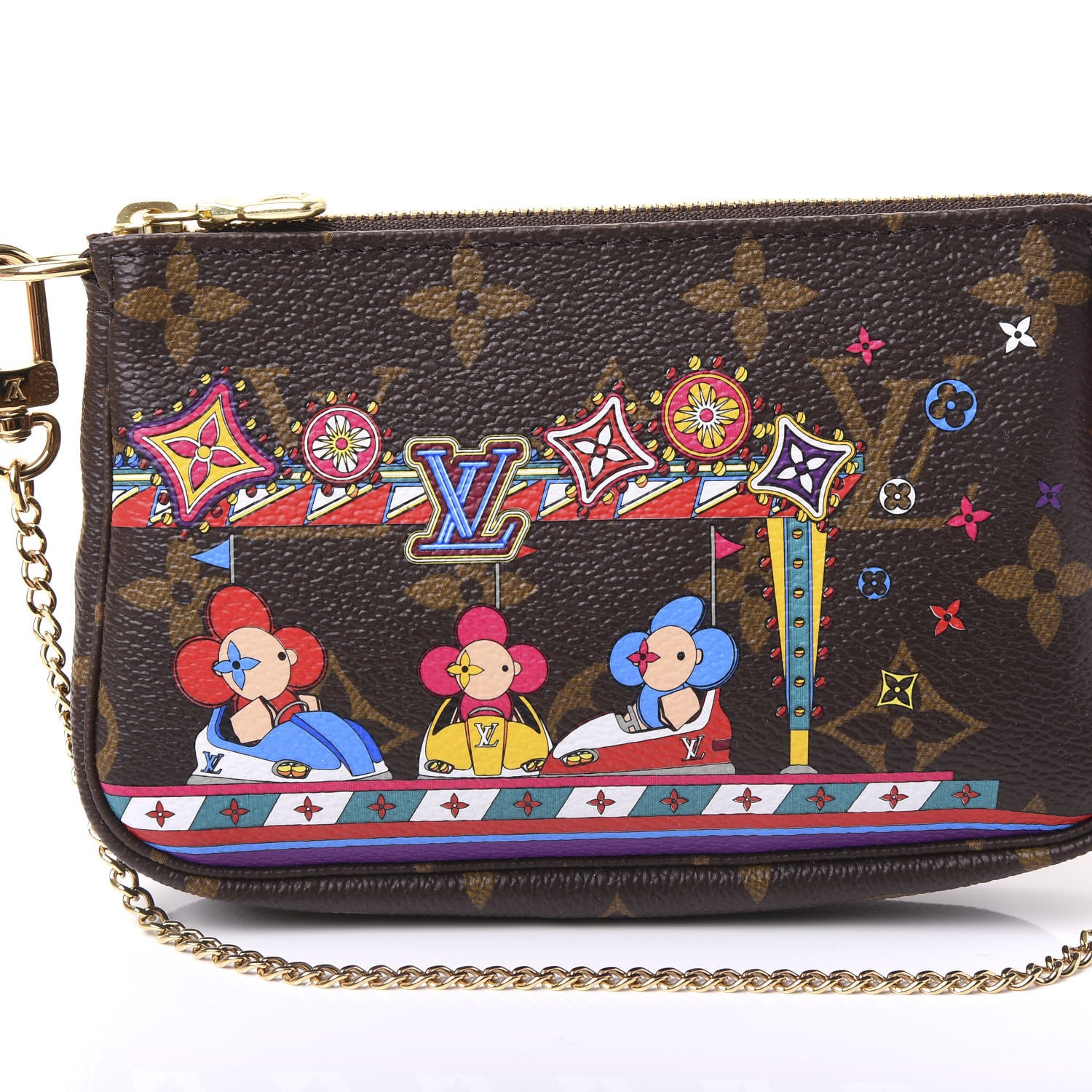 Louis Vuitton Monogram 2020 Christmas Animation Bumper Cars Mini Pochette Accessories Coquelicot 7 of 10