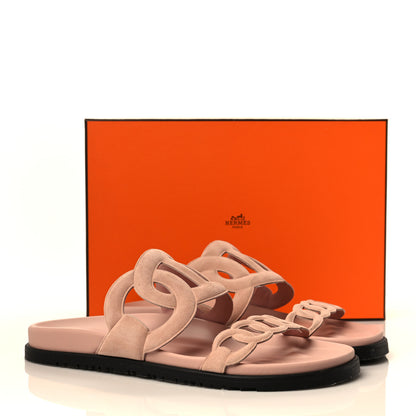 Hermes Suede Goatskin Extra Sandals 41 Rose Opaline 11 of 11