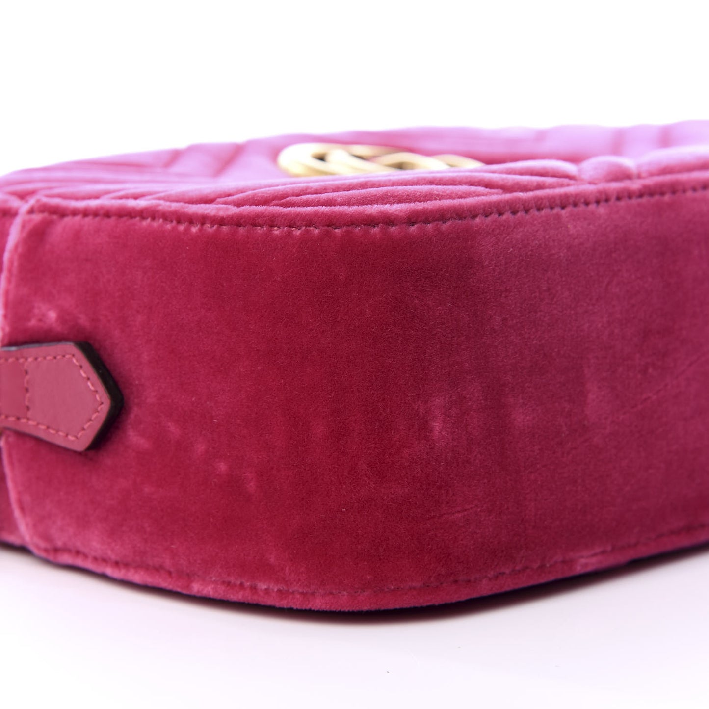 Velvet Matelasse Small GG Marmont Chain Shoulder Bag Light Raspberry Rose