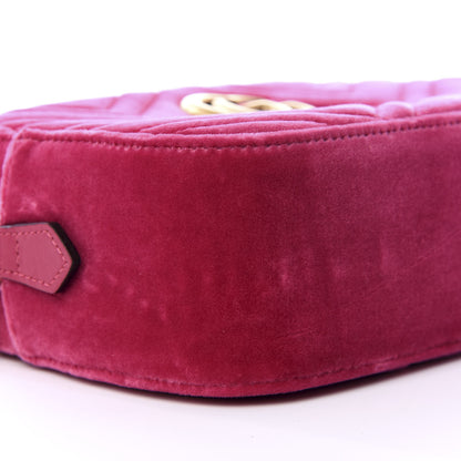 Gucci Velvet Matelasse Small GG Marmont Chain Shoulder Bag Light Raspberry Rose 5 of 9