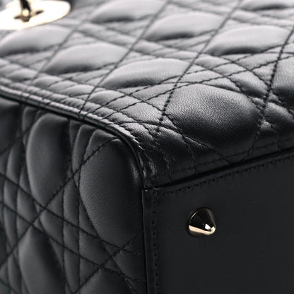 Christian Dior Lambskin Cannage Medium Lady Dior Black 9 of 14