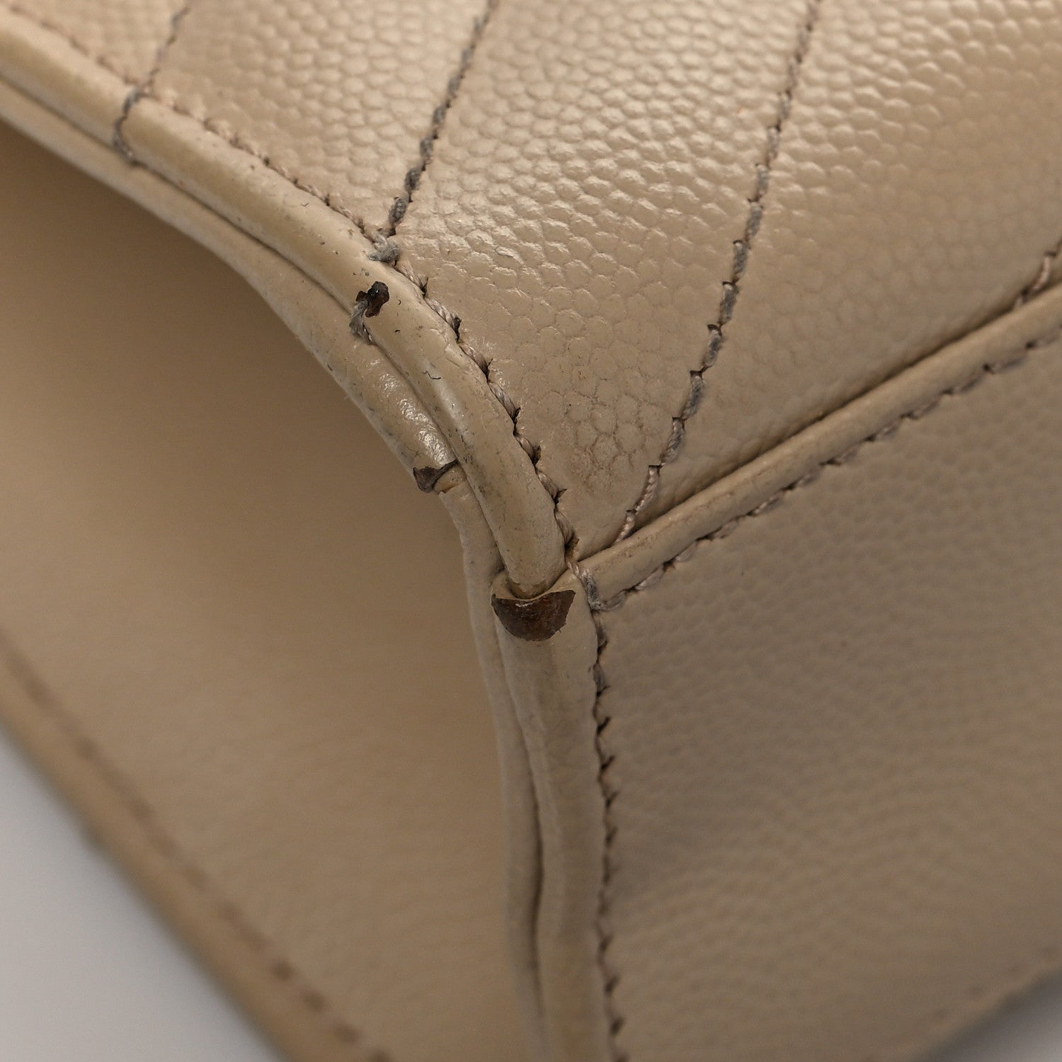Saint Laurent Grain De Poudre Matelasse Chevron Large Monogram Satchel Dark Beige 10 of 14