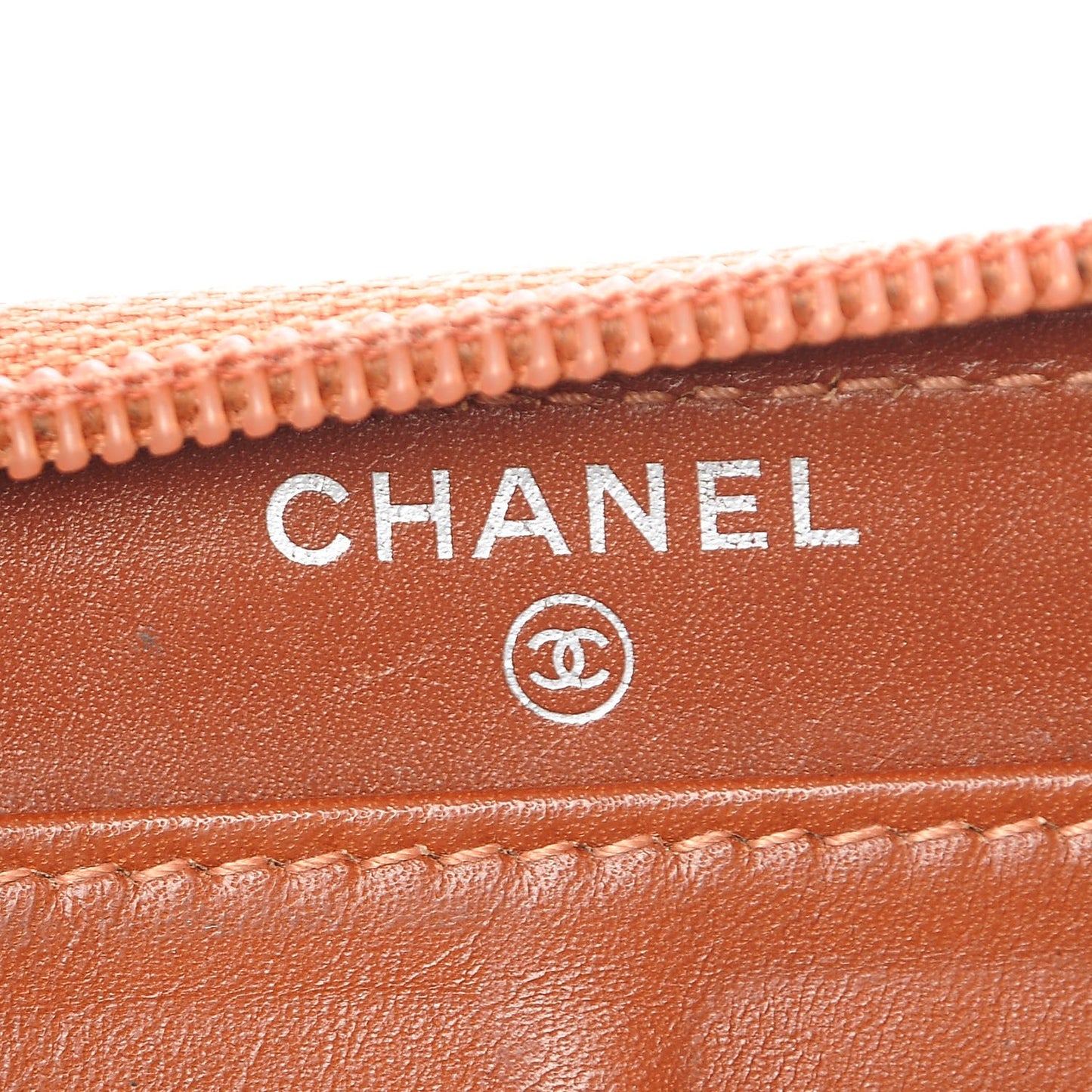 Caviar Large CC Timeless Zip Around Organizer Wallet Orange