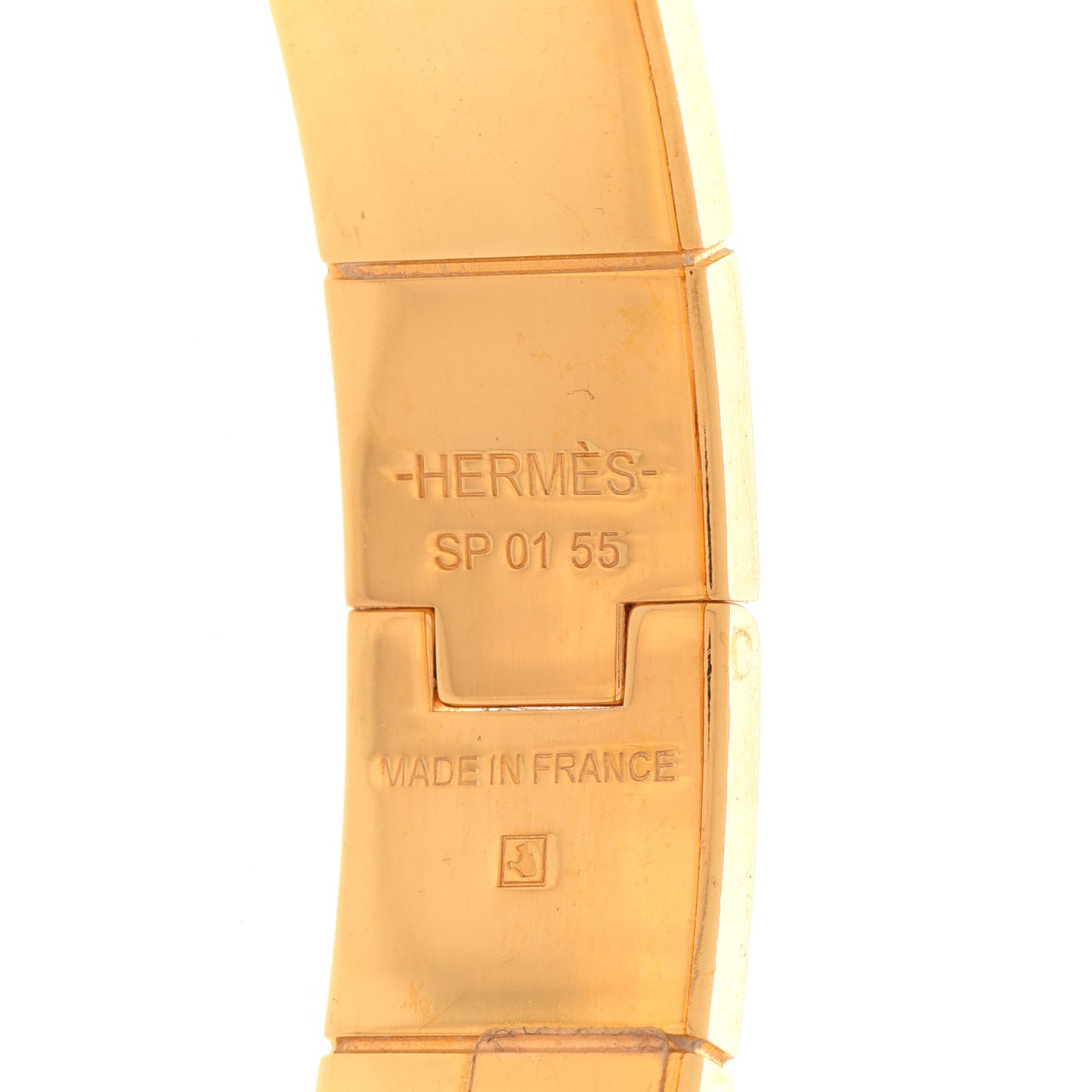 Enamel Printed Narrow Eperon d'Or Bandana Hinged Bracelet S