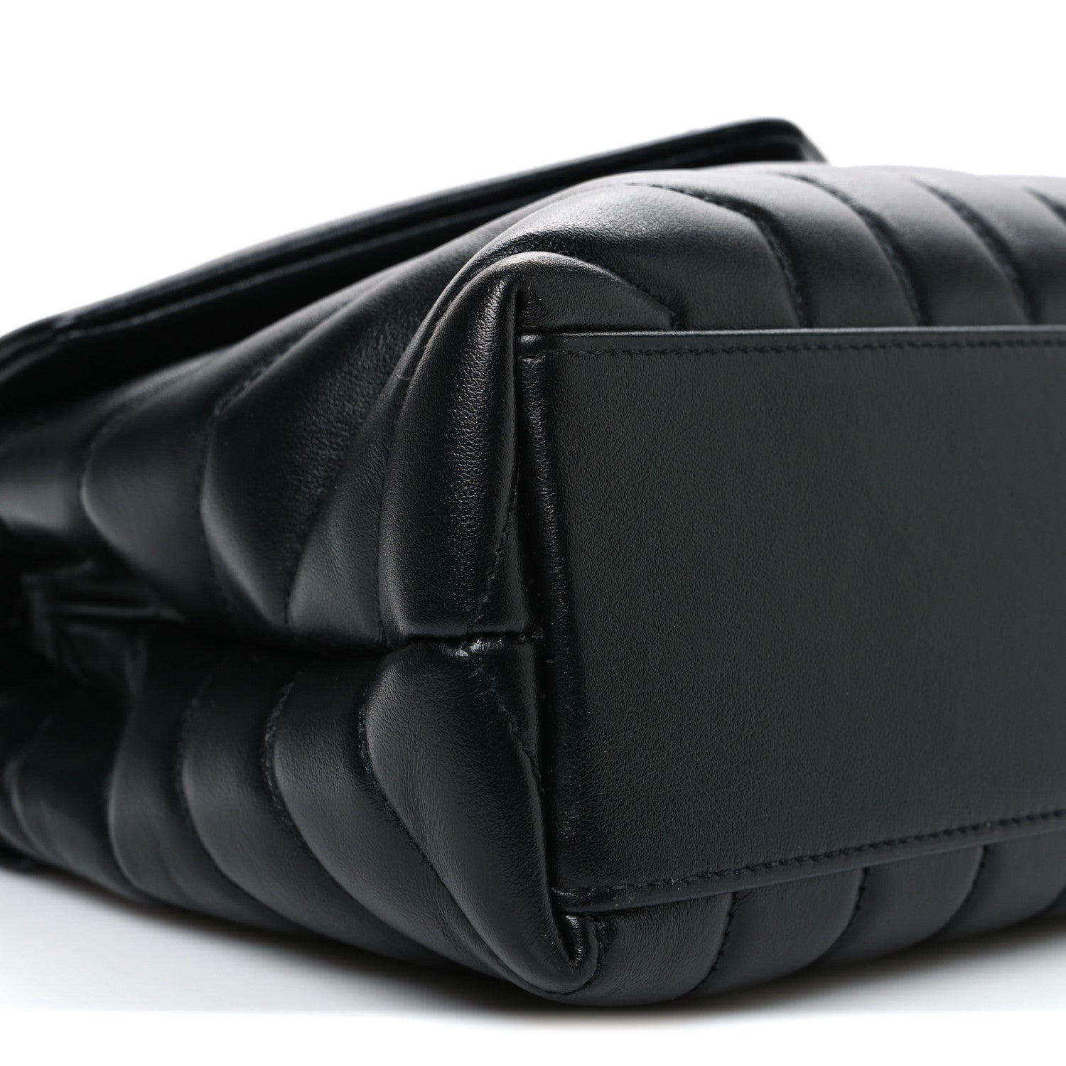 Saint Laurent Calfskin Y Quilted Monogram Monochrome Small Loulou Chain Satchel Black 9 of 11