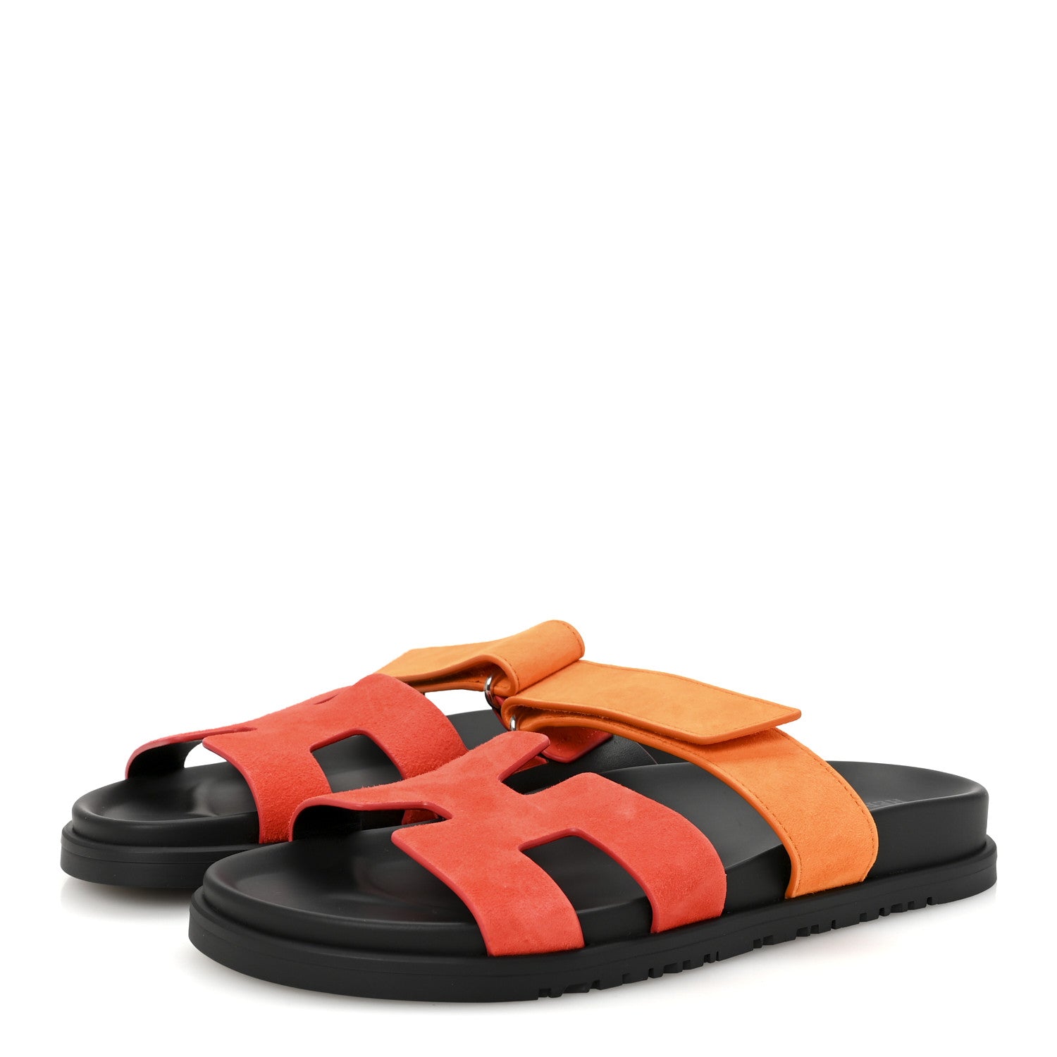Hermes Suede Goatskin Womens Chypre Sandals 38 Rouge Ecarlate 4 of 9