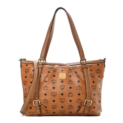 MCM Visetos Medium Essentials Shopper Tote Cognac 1 of 17