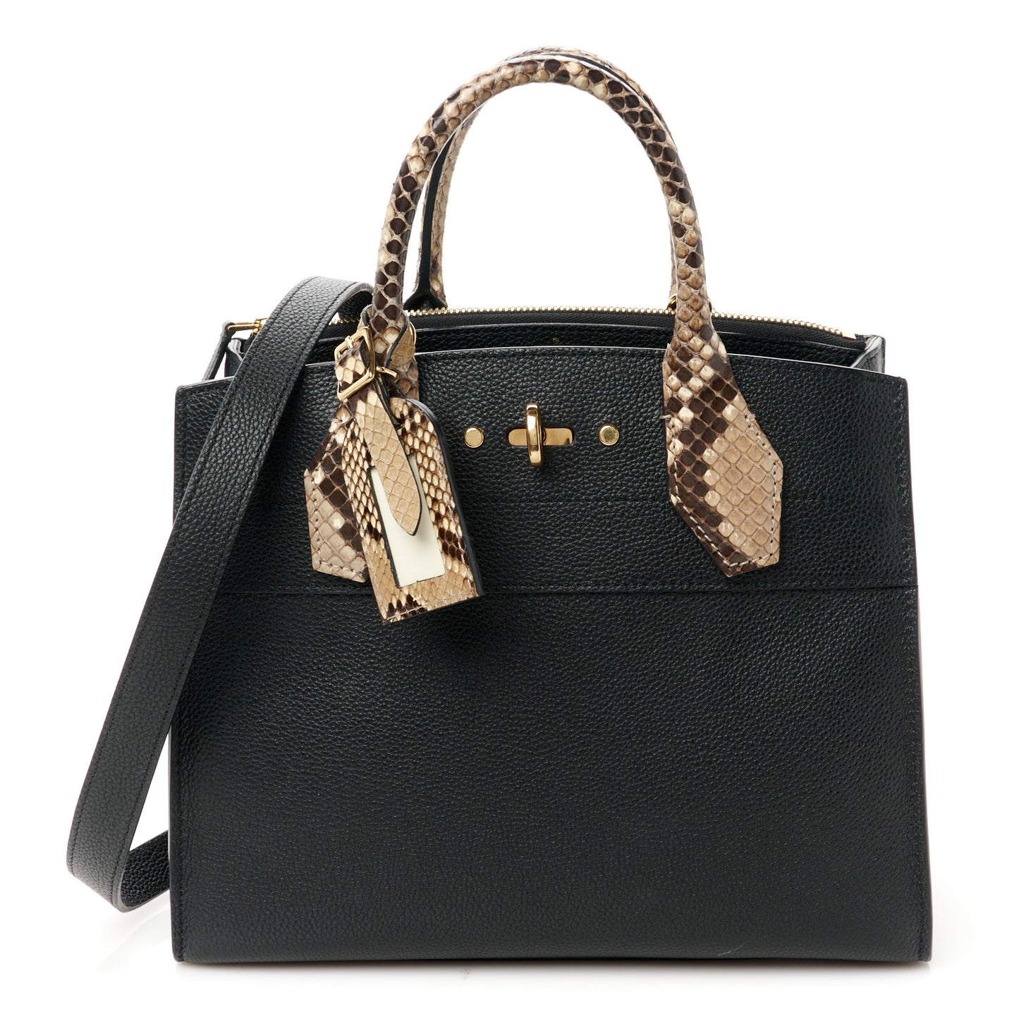 Taurillon Snakeskin City Steamer PM Black