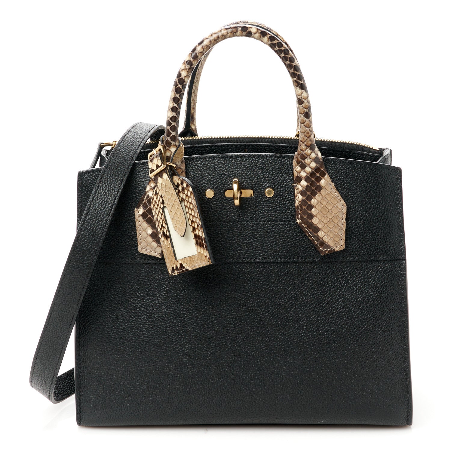 Louis Vuitton Taurillon Snakeskin City Steamer PM Black 1 of 13