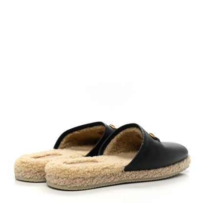 Gucci Nappa Wool Womens Fria Slippers 39.5 Black Butterscotch 4 of 11