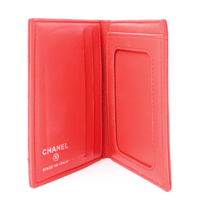 Chanel Lambskin Quilted Card Holder Wallet Red 5 of 14