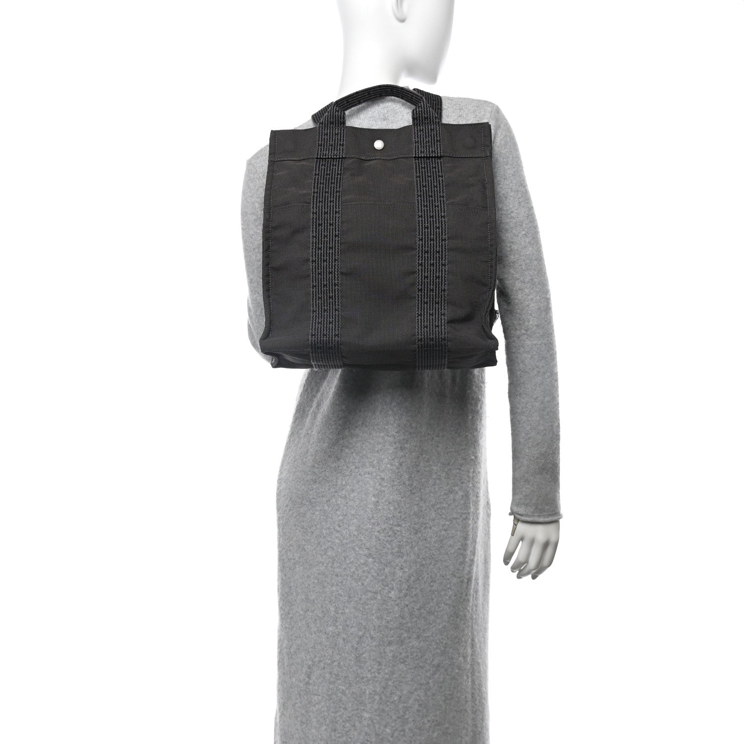 Hermes Canvas Herline Backpack Grey 2 of 9
