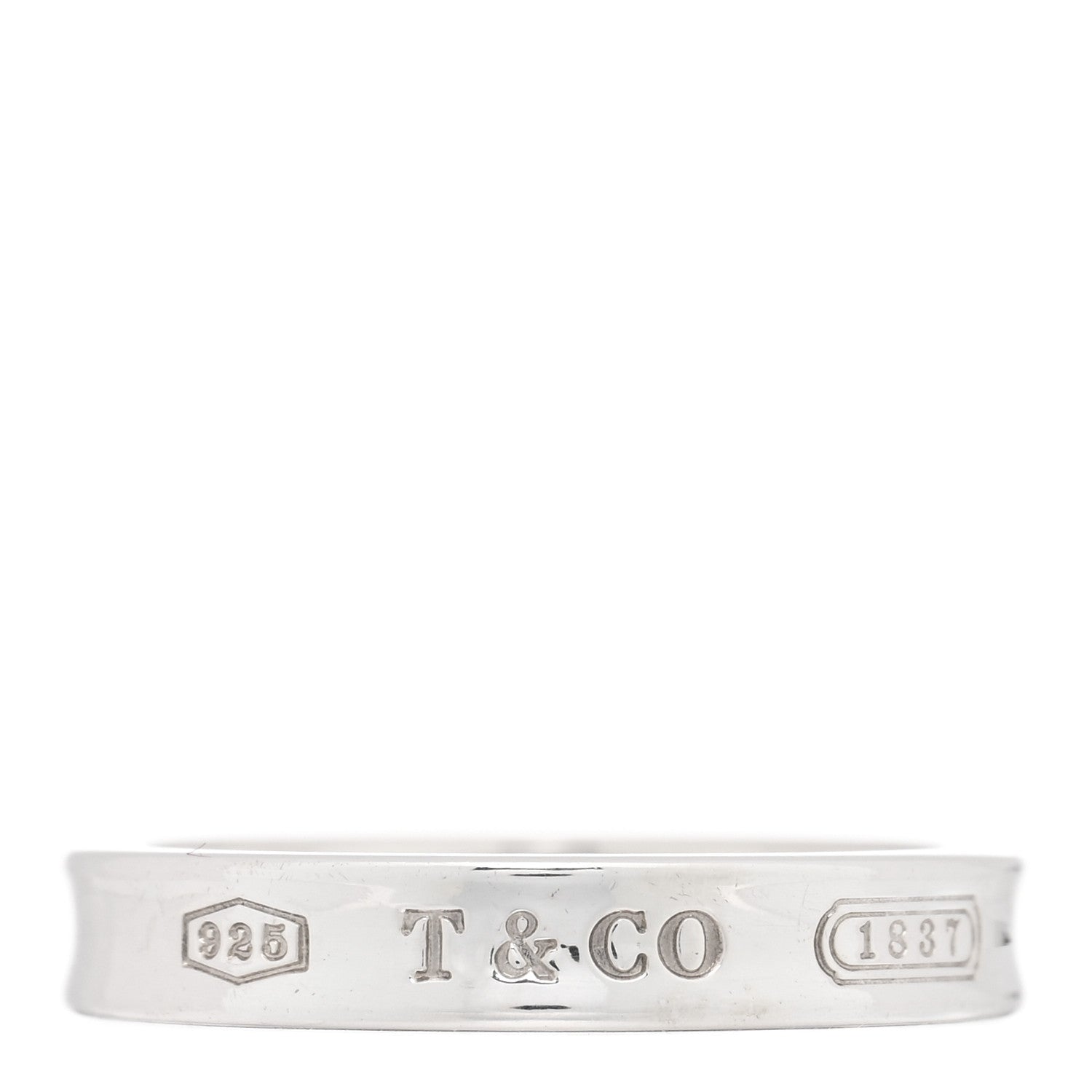 Tiffany Sterling Silver Narrow 1837 Band Ring 57 8 1 of 5