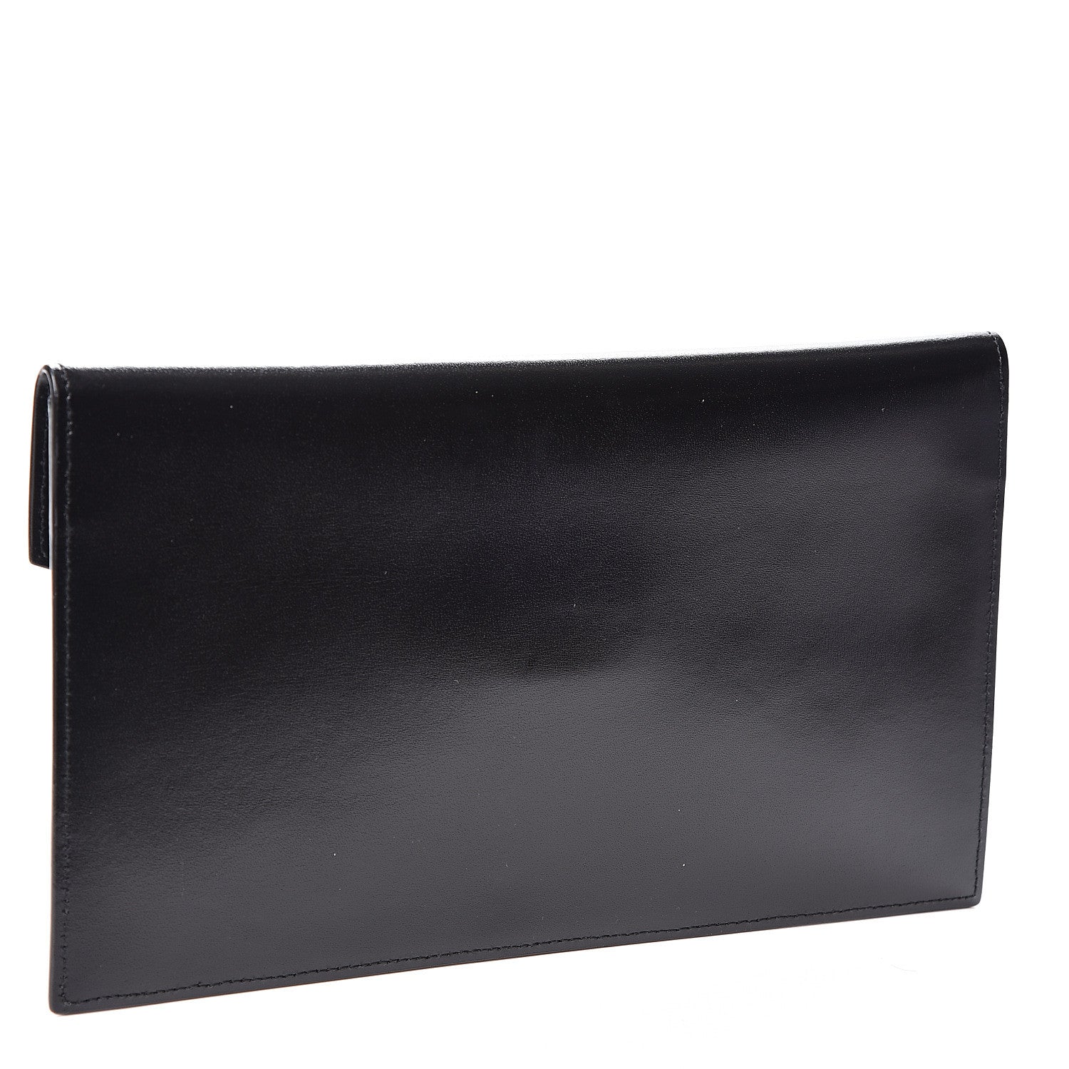 Saint Laurent Smooth Shiny Calfskin Monogram Uptown Pouch Black 2 of 8