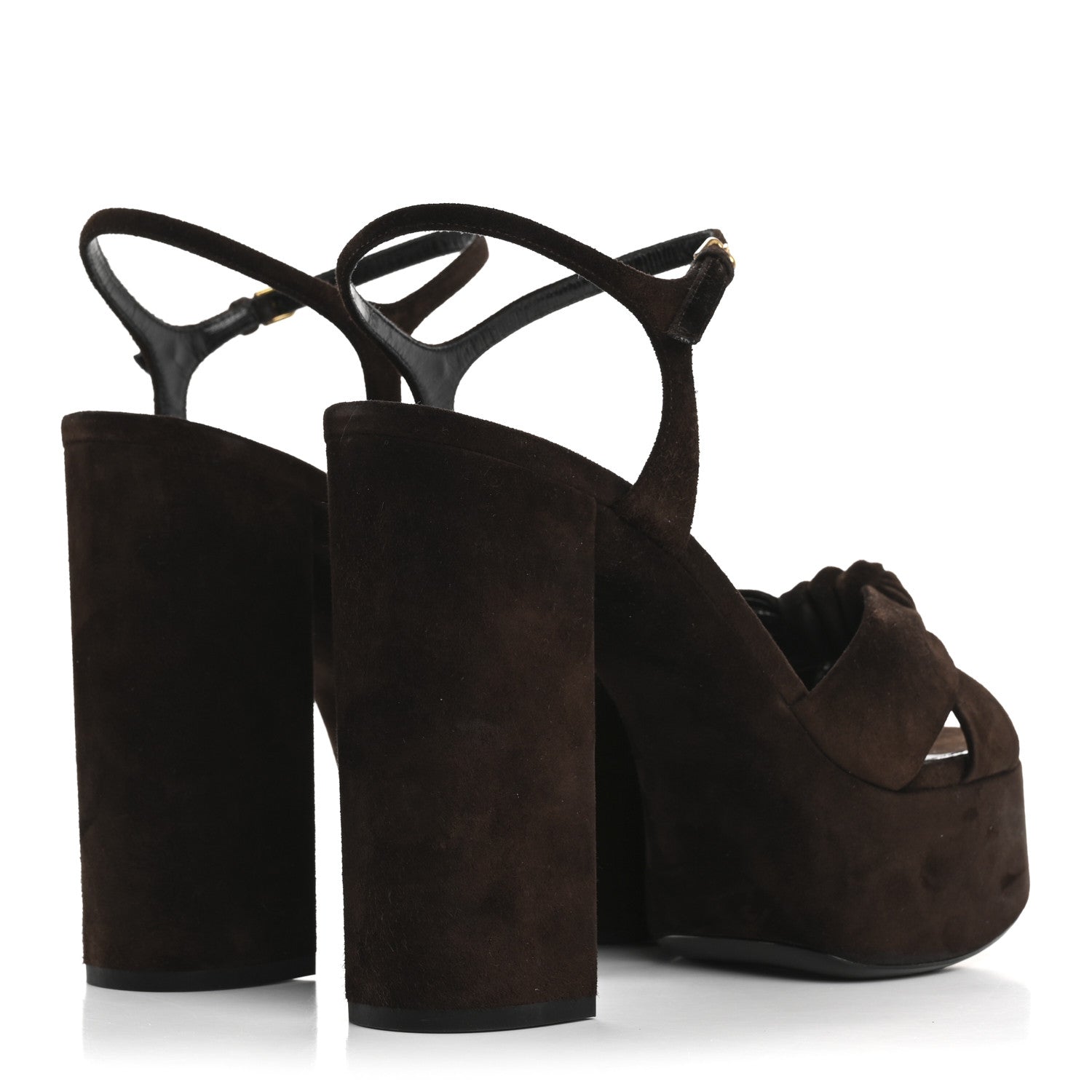 Saint Laurent Suede Cachemire Bianca 85 Platform Sandals 41 Coffee 5 of 13