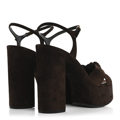 Saint Laurent Suede Cachemire Bianca 85 Platform Sandals 41 Coffee 5 of 13