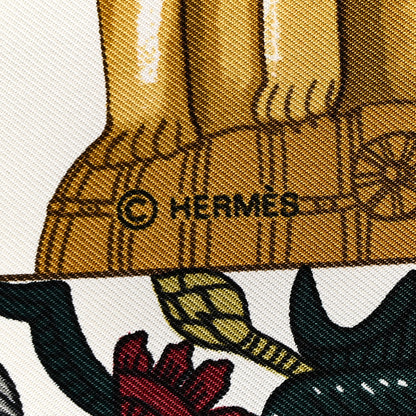 Hermes Silk Torana Scarf 90 White Multicolor 4 of 5