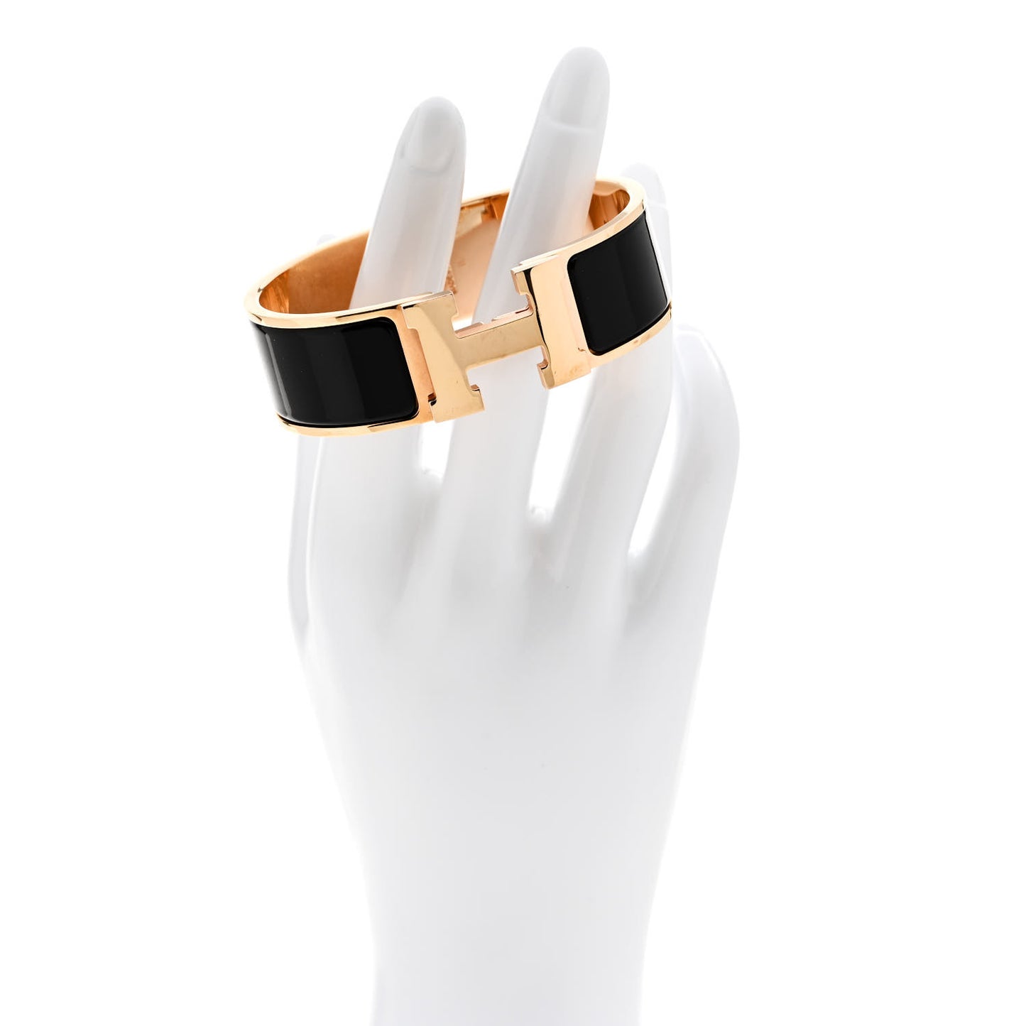 Enamel Wide Clic Clac H Bracelet GM Black
