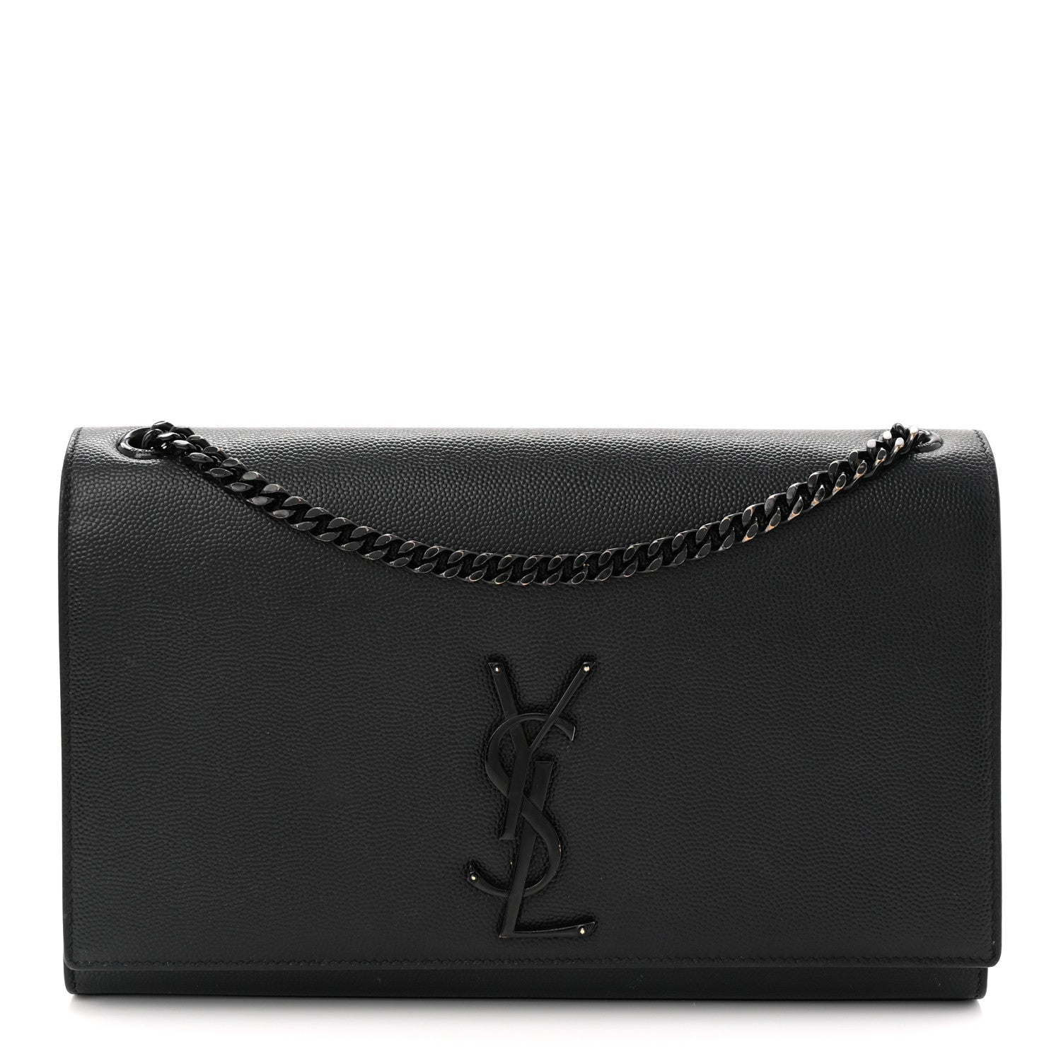 Saint Laurent Grain De Poudre Medium Classic Monogram Monochrome Kate Satchel Black 1 of 12