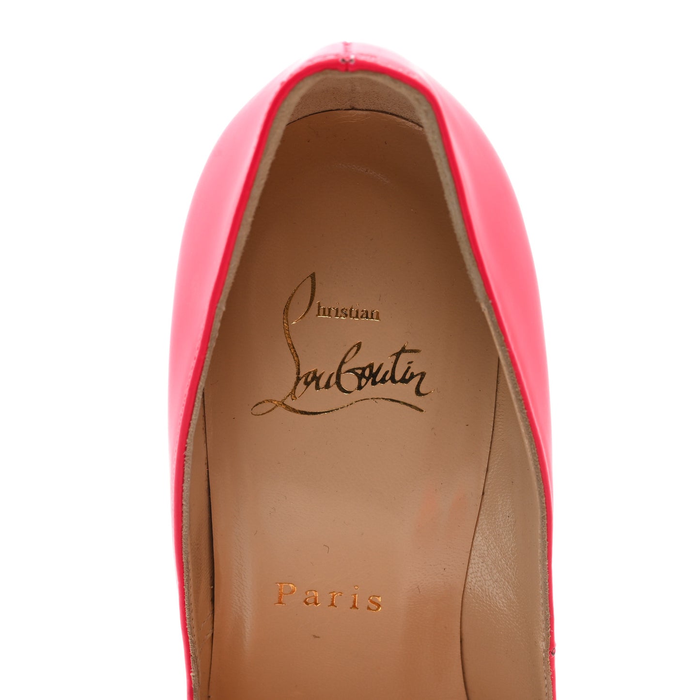 Matte Jazz Calf Fluo 120 Peep Toe Pumps 37.5 Fuchsia White