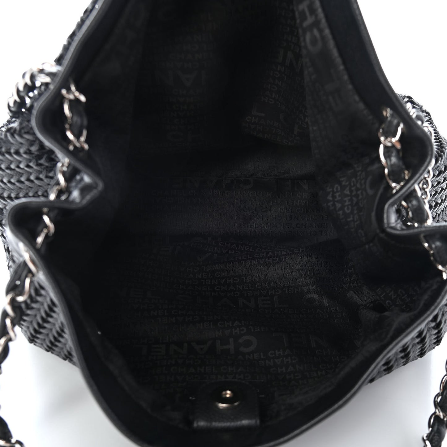 Calfskin Braided CC Tote Black