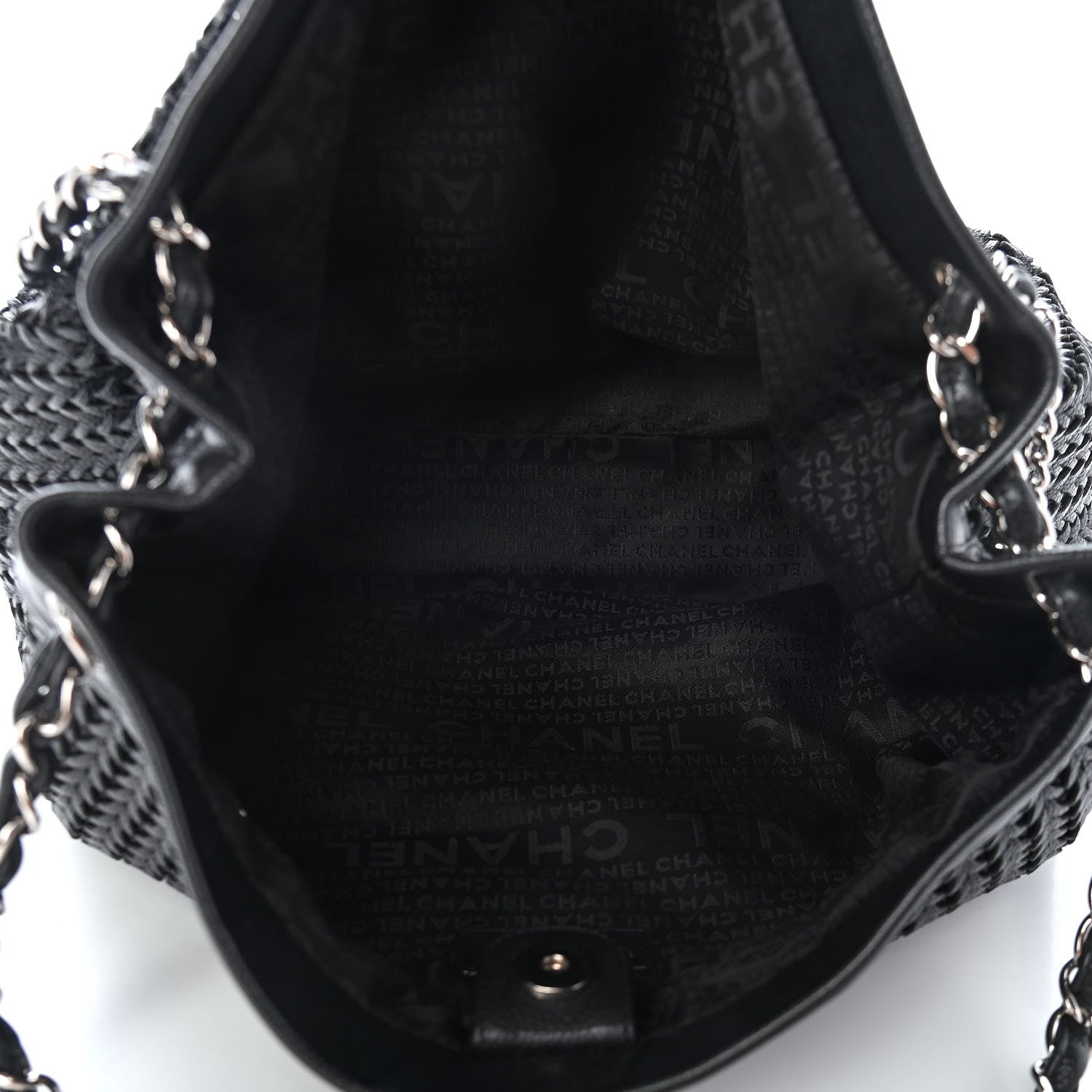 Chanel Calfskin Braided CC Tote Black 5 of 11