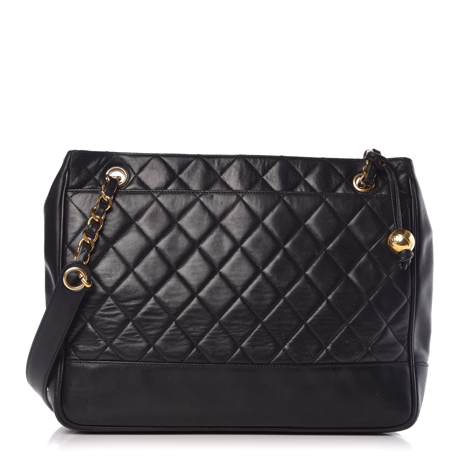 Chanel Lambskin Quilted Shopping Tote Black 1 of 16