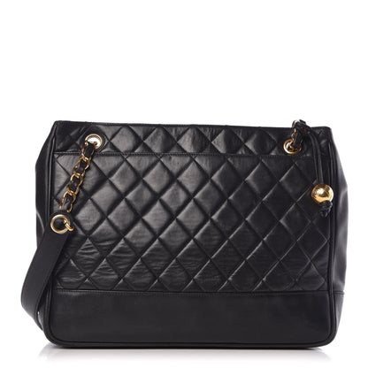 Chanel Lambskin Quilted Shopping Tote Black 1 of 16