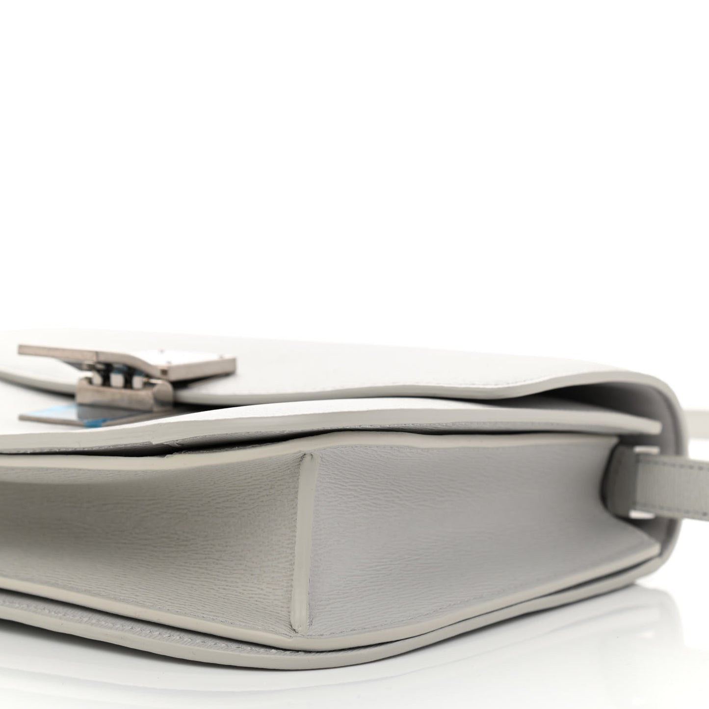 Liege Calfskin Medium Classic Box Flap Bag Pale Grey