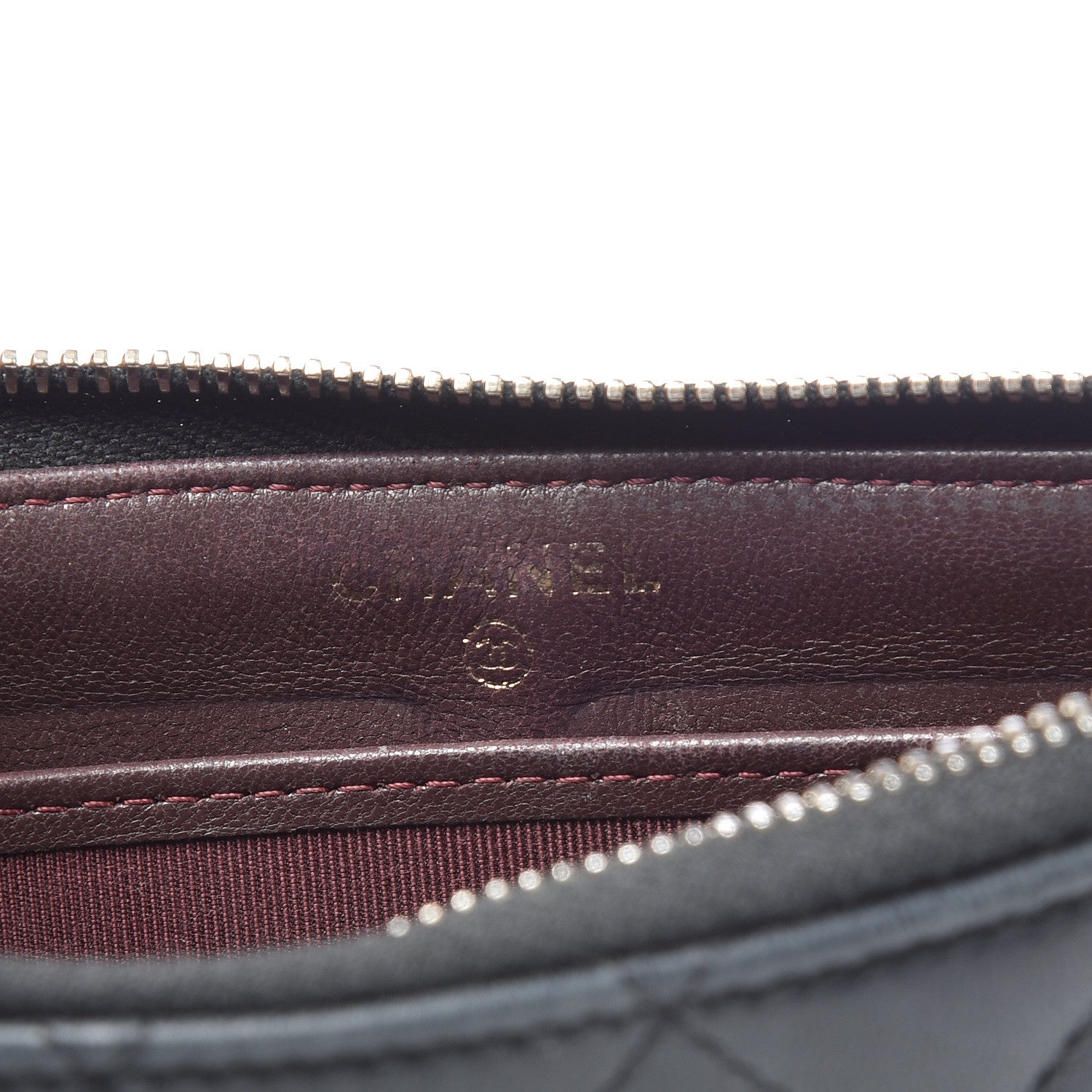 Chanel Lambskin Quilted Zip Pouch Black 7 of 13