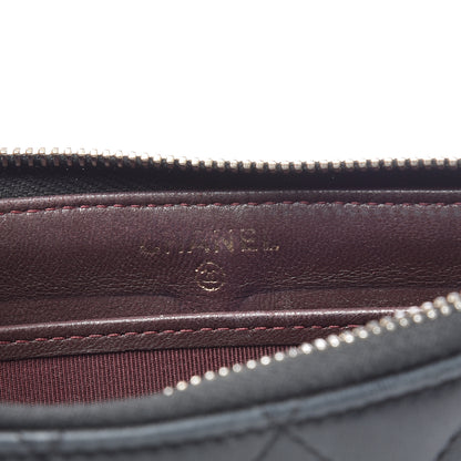 Chanel Lambskin Quilted Zip Pouch Black 7 of 13