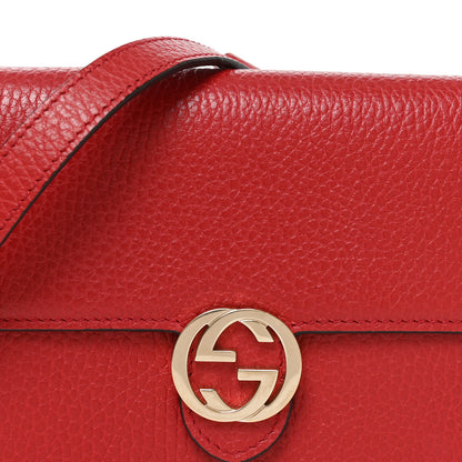 Gucci Dollar Calfskin Interlocking G Chain Wallet Red 8 of 10