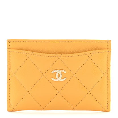 Chanel Caviar Quilted Card Holder Yellow 1 of 9