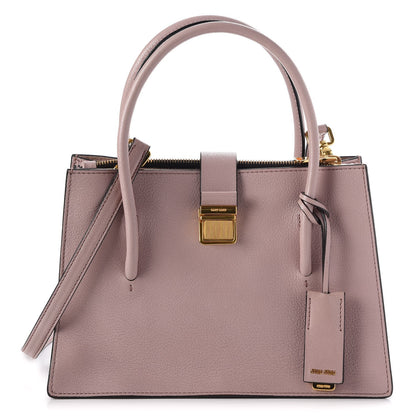 Miu Miu Goatskin Madras Tote Mughetto 1 of 10