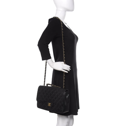 Chanel Caviar Quilted Jumbo Single Flap Black 3 of 12