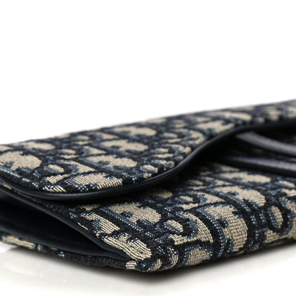 Christian Dior Oblique Saddle Chain Long Wallet Blue 14 of 18