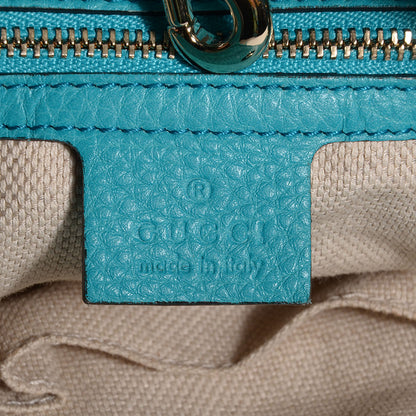 Gucci Pebbled Calfskin Medium Soho Chain Shoulder Bag Teal 6 of 7