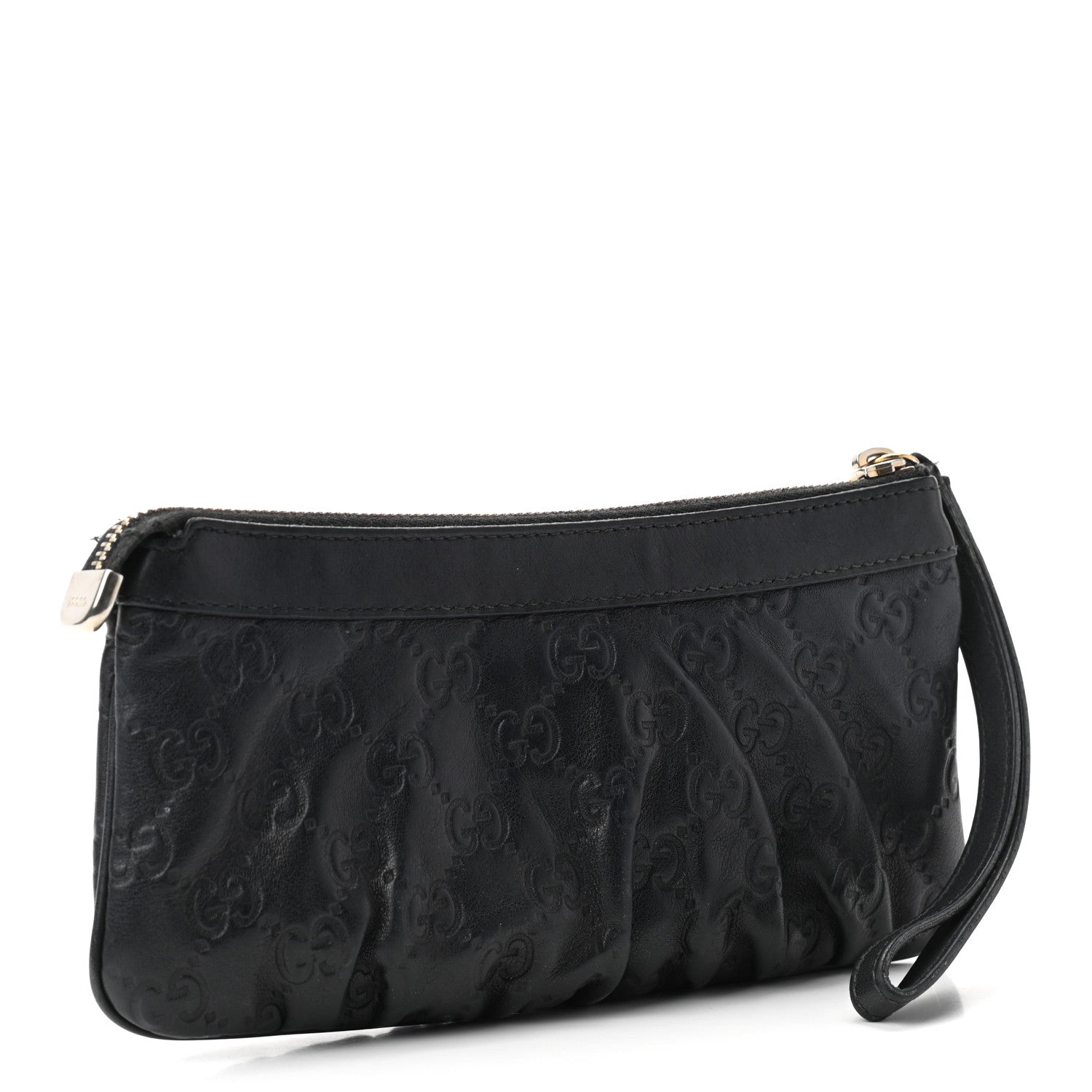 Gucci Guccissima Signature New Britt Wristlet Black 3 of 9