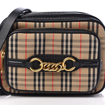 Burberry 1983 Knight Check Smooth Calfskin Link Camera Bag Black 8 of 8