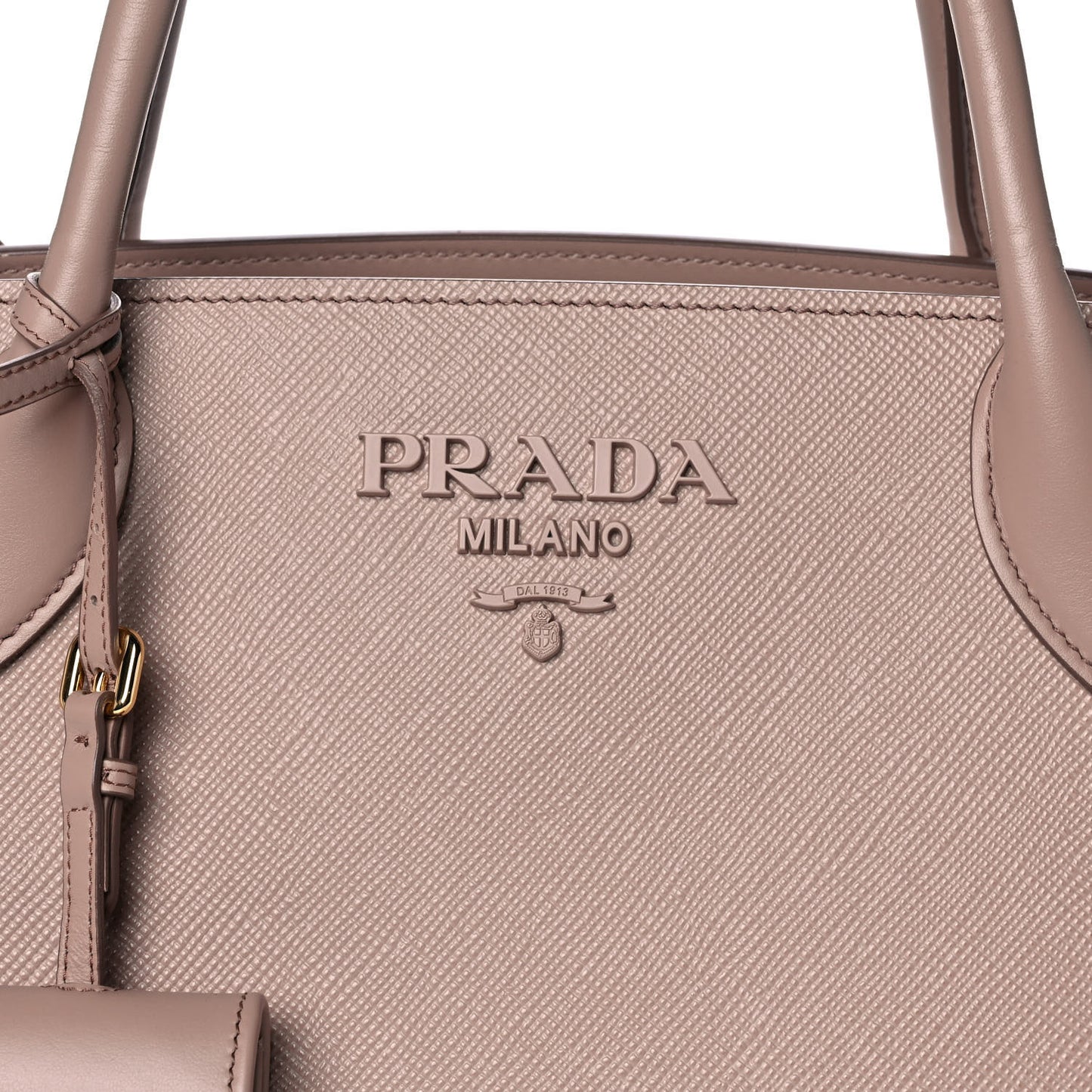 Saffiano Cuir Calfskin Medium Monochrome Top Handle Tote Cipria