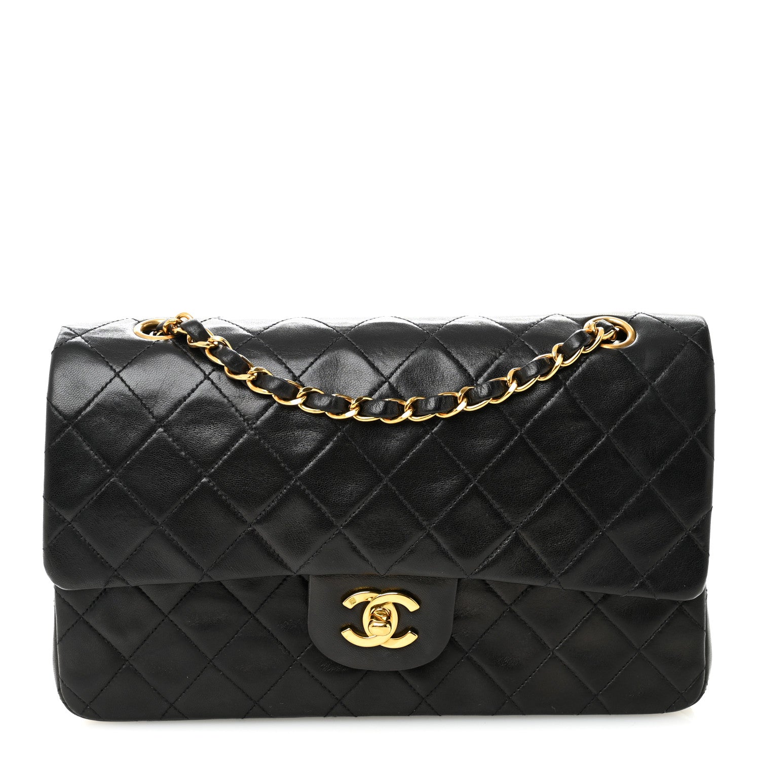 Chanel Lambskin Quilted Medium Double Flap Black 1 of 10
