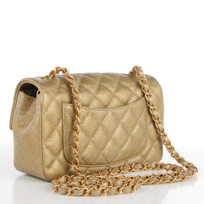 Chanel Pearly Caviar Quilted Mini Rectangular Flap Gold 3 of 8