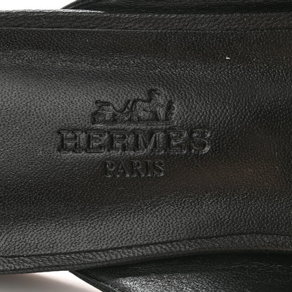 Hermes Goatskin Oz Mules 35.5 Black 6 of 9