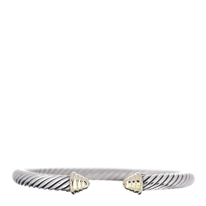 David Yurman Sterling Silver 14K Yellow Gold 5mm Cable Classics Bracelet 1 of 4